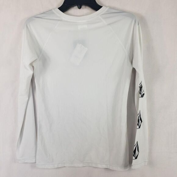 Volcom Shirt Womens Medium White Simply Core Long Sleeve Rash Guard UPF 50+ Swim - Picture 5 of 9